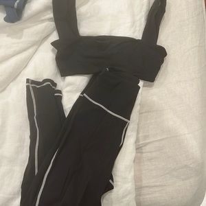 We wore what black corset activewear set S